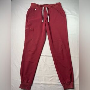 Figs Womens Burgundy Zamora Scrub Pants size Small